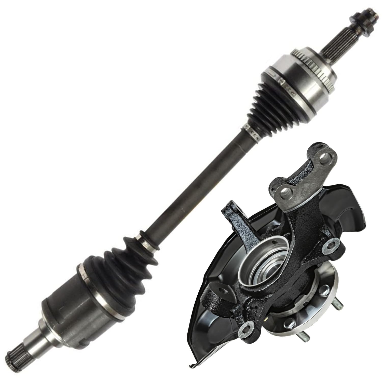 Detroit Axle - Front Left Steering Knuckle Kit for 04-07 Toyota Highlander