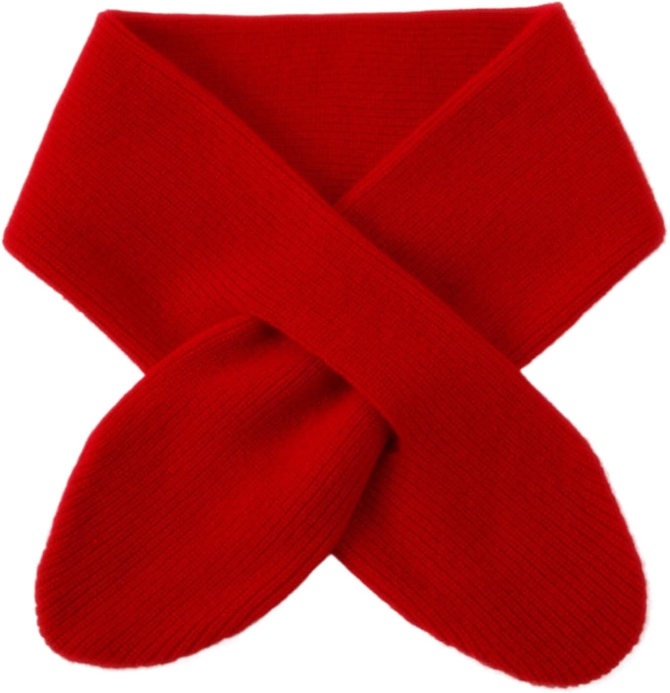 Women Knitted Cashmere Small Scarf Fall and Winter Short Cross Warm Neck Cover(red)