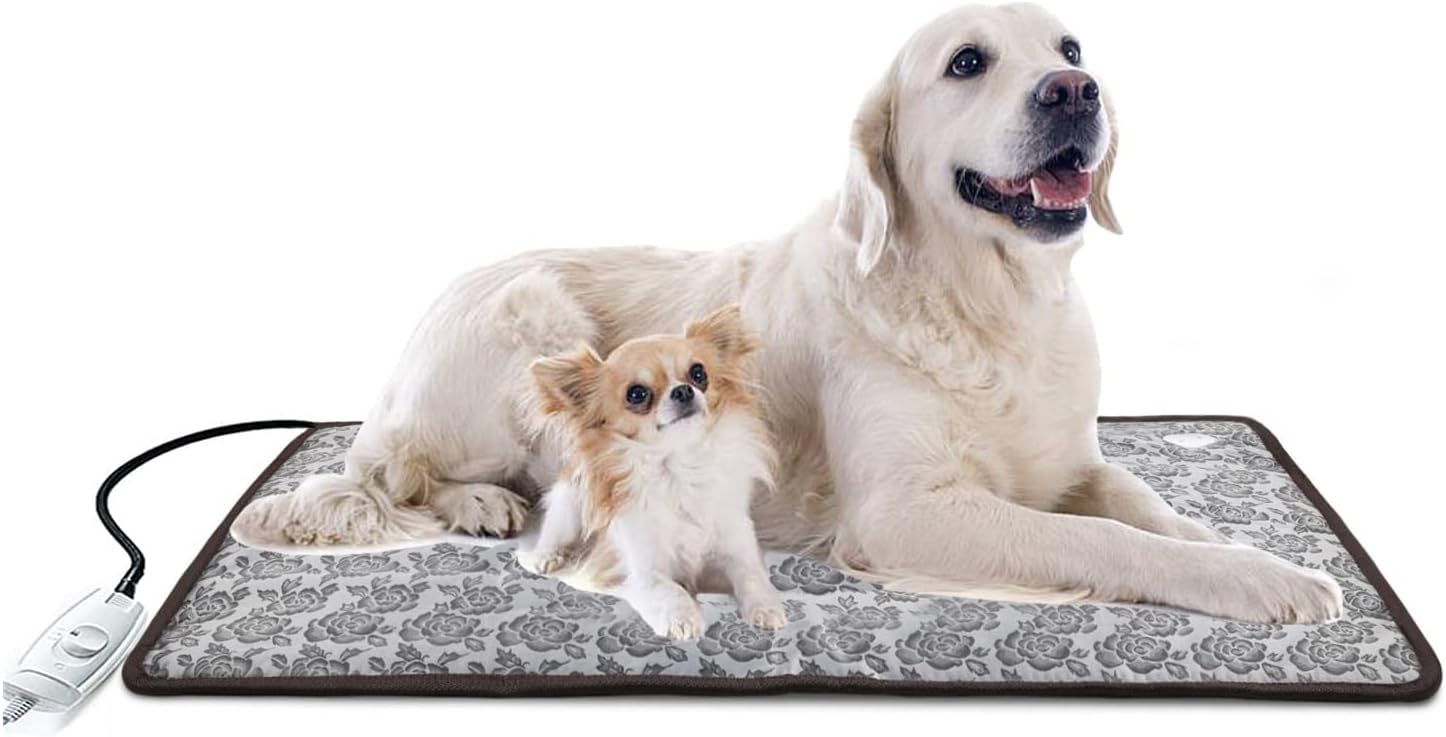 TJOY Pet Heating Pad Large Dog Heating Pad Electric Heated Pet Bed for