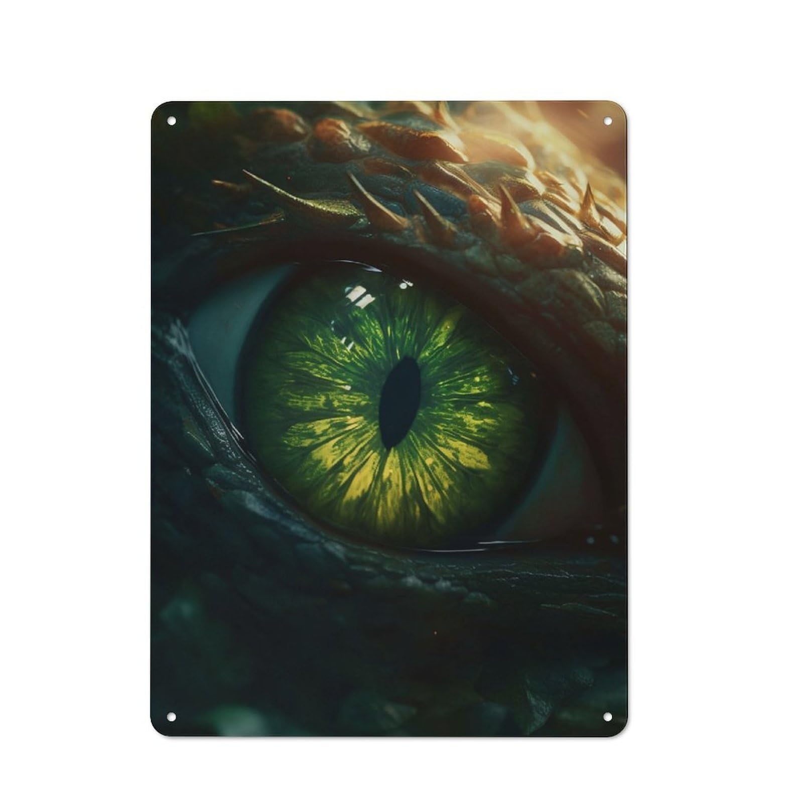 Junmoney Forest Dragons Gem Eye Tin Wall Plaque 40X30cm With For Bar Or Restaurant, Suited To Bar Decor Enthusiasts