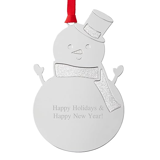 Things Remembered Personalized Glitter Snowman Christmas Ornament with Engraving Included
