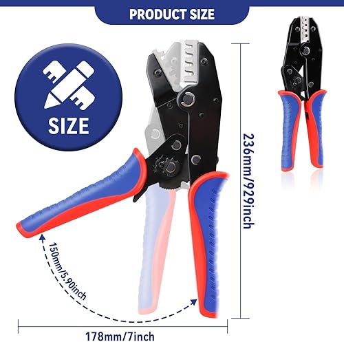 Miniatura 5 de HKS Herramienta de prensado para terminales Delphi APTIV Weather Pack o conectores Metri-Pack - AWG 18-14 (1.0-2.5 mm) con mordaza de corte de