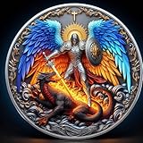 The Archangel Michael Watches Over Us Challenge Coin - Psalm 91:10-11Protection Bible Verse Pocket Token Inspirational Religious Prayer Coins Christian Coin Gifts