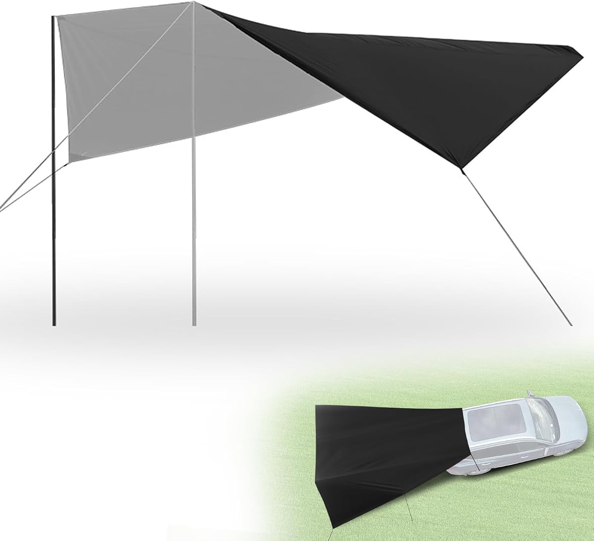 Toldo para coche, lona para acampar, portón trasero de 14x16 pies, toldo para portón trasero SUV con bolsa de almacenamiento para Overlanding, Jeep, furgoneta, camioneta, camión, MPV, Jeep