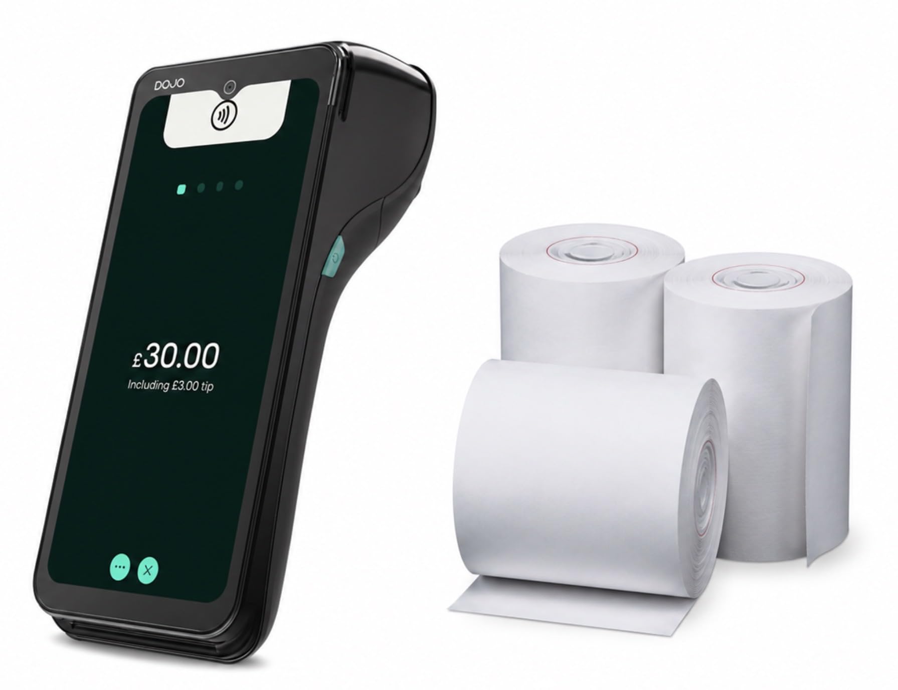 Replacement Receipt Paper Rolls for Dojo Go Max Payment Terminal, 20 Rolls