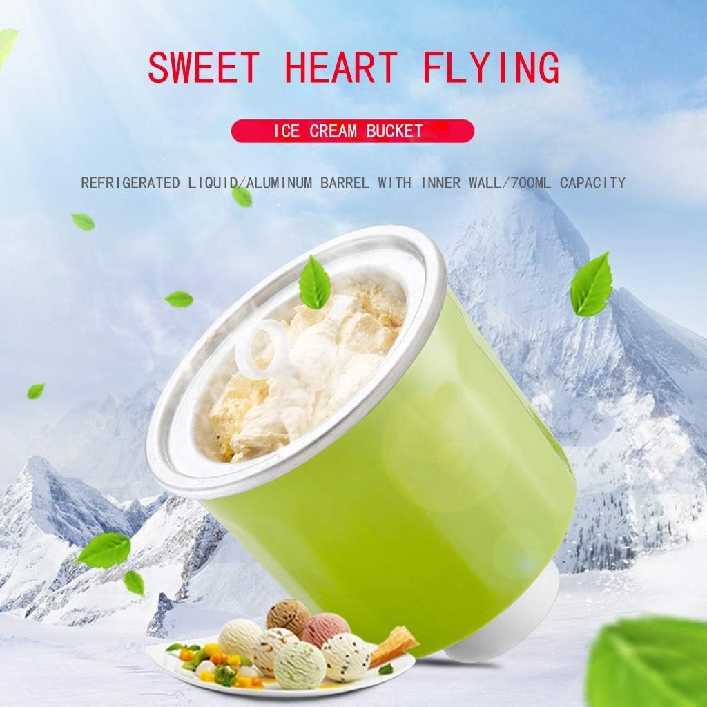 700 ml Automatic Ice Cream Machine, Frozen Dessert Making Machine, Very Suitable for Milk Tea Shops and Home Making Frozen Yogurt, Ice Cream, Sorbet, Cones (Green) Peng