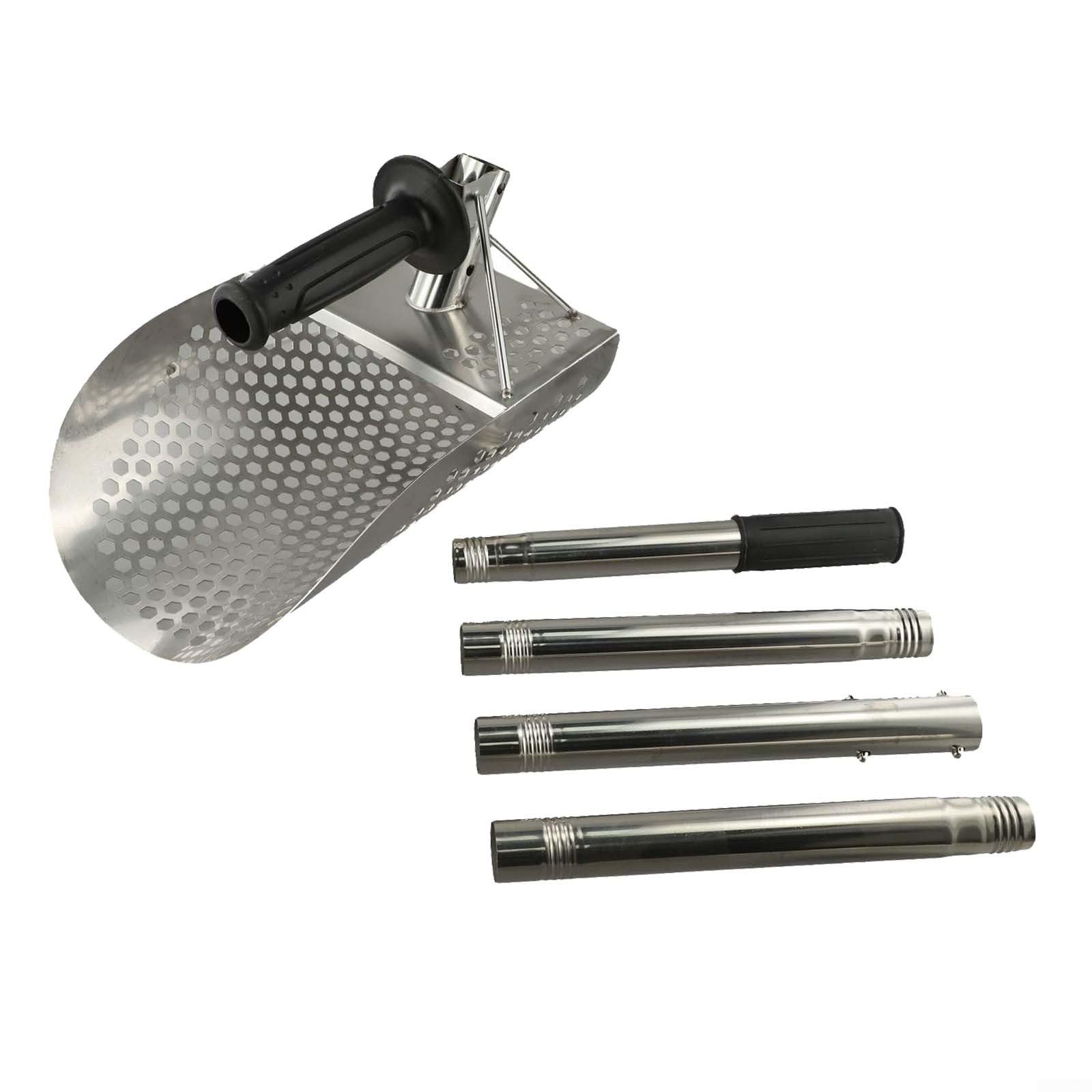 Pelle à sable en acier inoxydable avec poignée longue portée pour fouille de plage (4 sections)