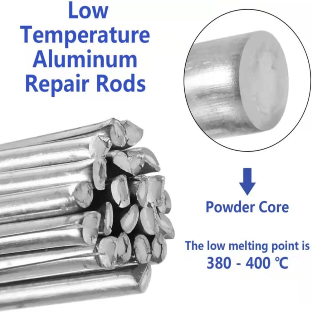 GatherTOOL 20pcs/Set 2.0mm-33cm Low Temperature Easy Melt Aluminum Universal Welding Rod Cored Wire Rod Solder No Need Solder Powder Weld Bar