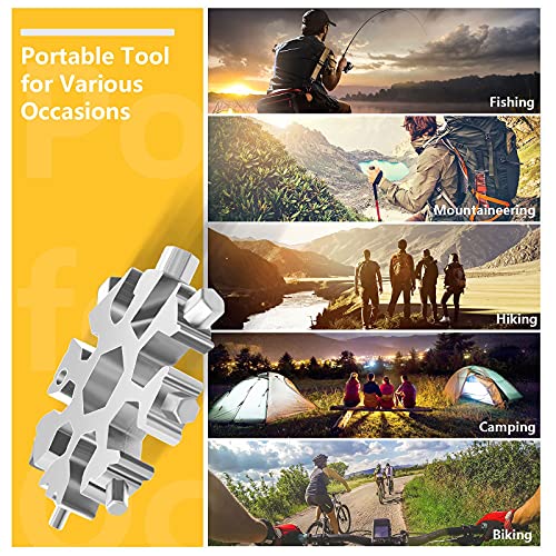 Snowflake Multitool, 1Pcs 18 In 1 Snowflake Multi Tool Stainless Steel Snowflake Tool With Keyring(Silver) #TOP4