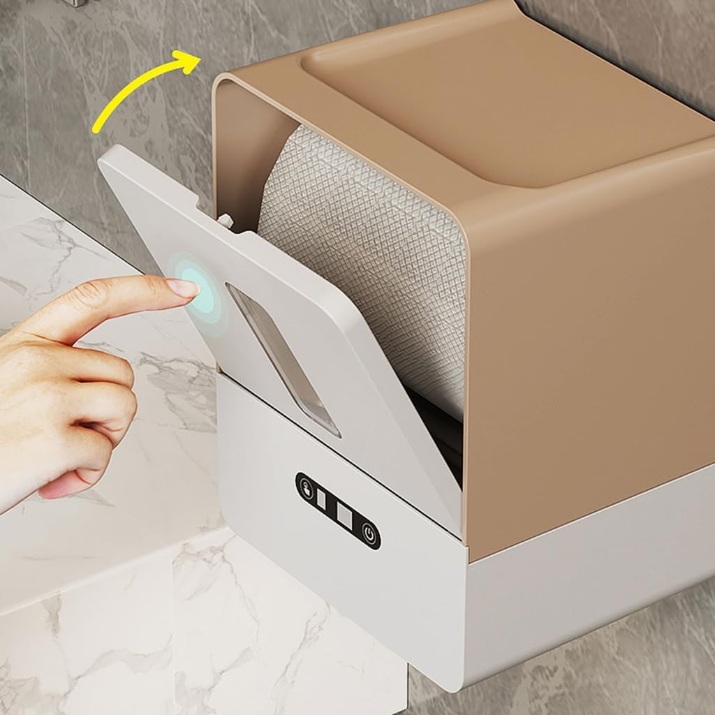 Automatic Touchless Paper Towel Holder With Motion Sensors for Commercial Kitchen Bathroom Cabinet Mount Battery Powered