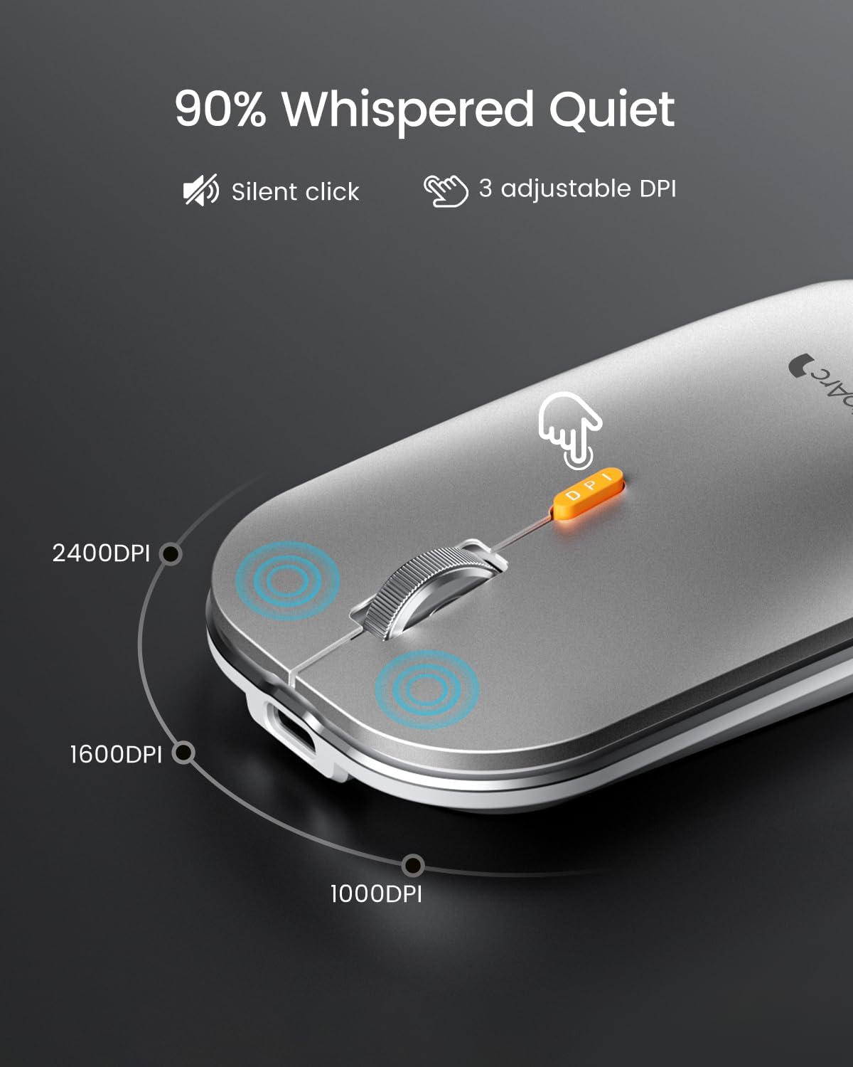 ProtoArc Backlit Bluetooth Keyboard and Mouse for Mac, KM100-A Multi-Device Wireless Keyboard Mouse for Mac, Full Size Rechargeable for MacBook Pro/Air, iPhone, iPad, White Silver