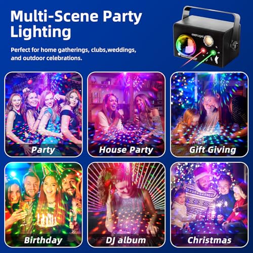 Party Lights DJ Disco Ball Light,4 Modes Sound Activated DJ Disco Light with Remote,USB Powered Dance Stage Lights for Parties,Birthday,Dance,Bar,Weddings, Wedding Show Club - image 7