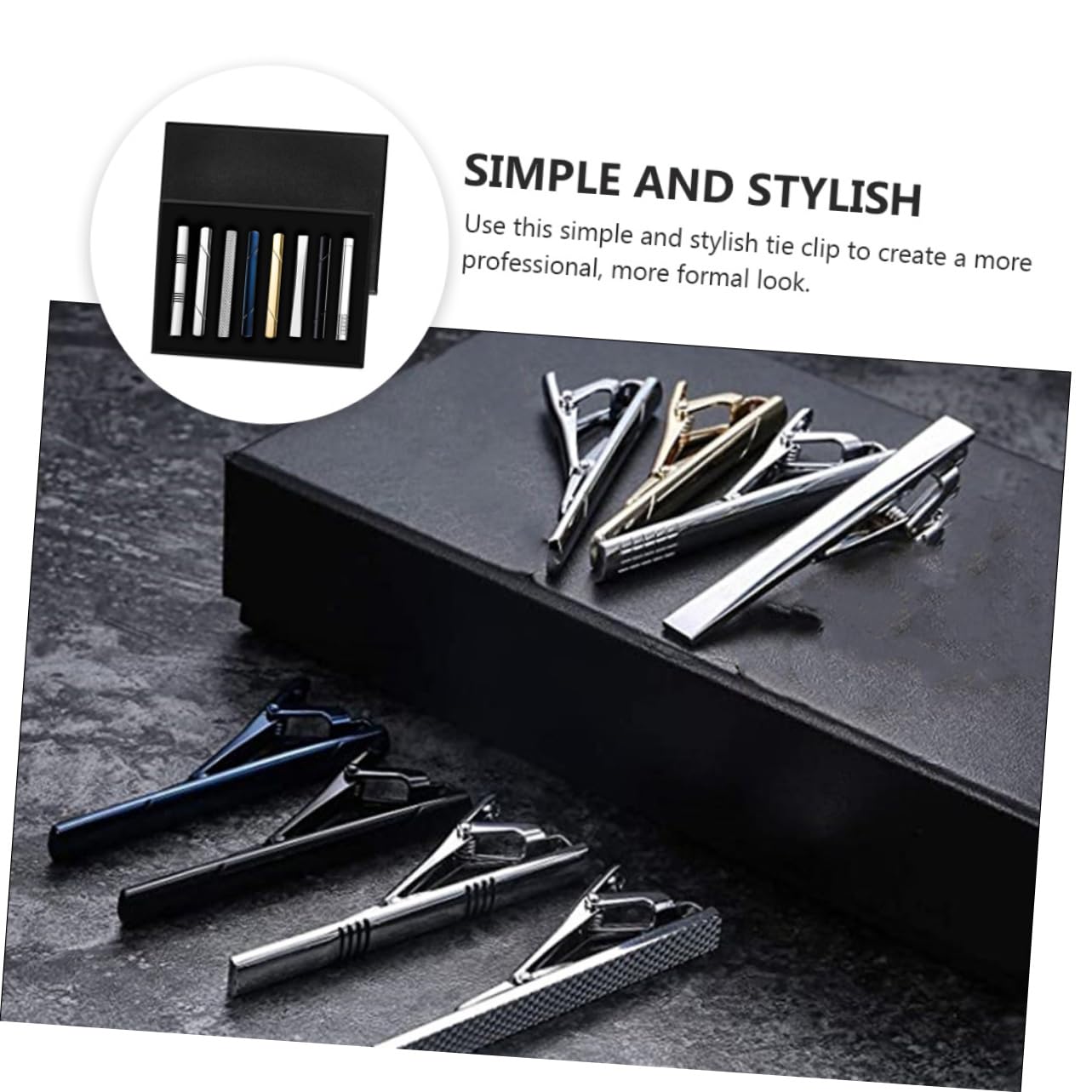 8piezas Clips Para Corbata De Cobre Accesorios Elegantes Para Hombres Fijos y Seguros Para Trajes y Uso Diario