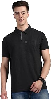 Lux Cozi Men's Half Sleeve Soild Casual Regular Fit T-Shirt with Chest Pocket | Polo Tshirt for Men Price In India