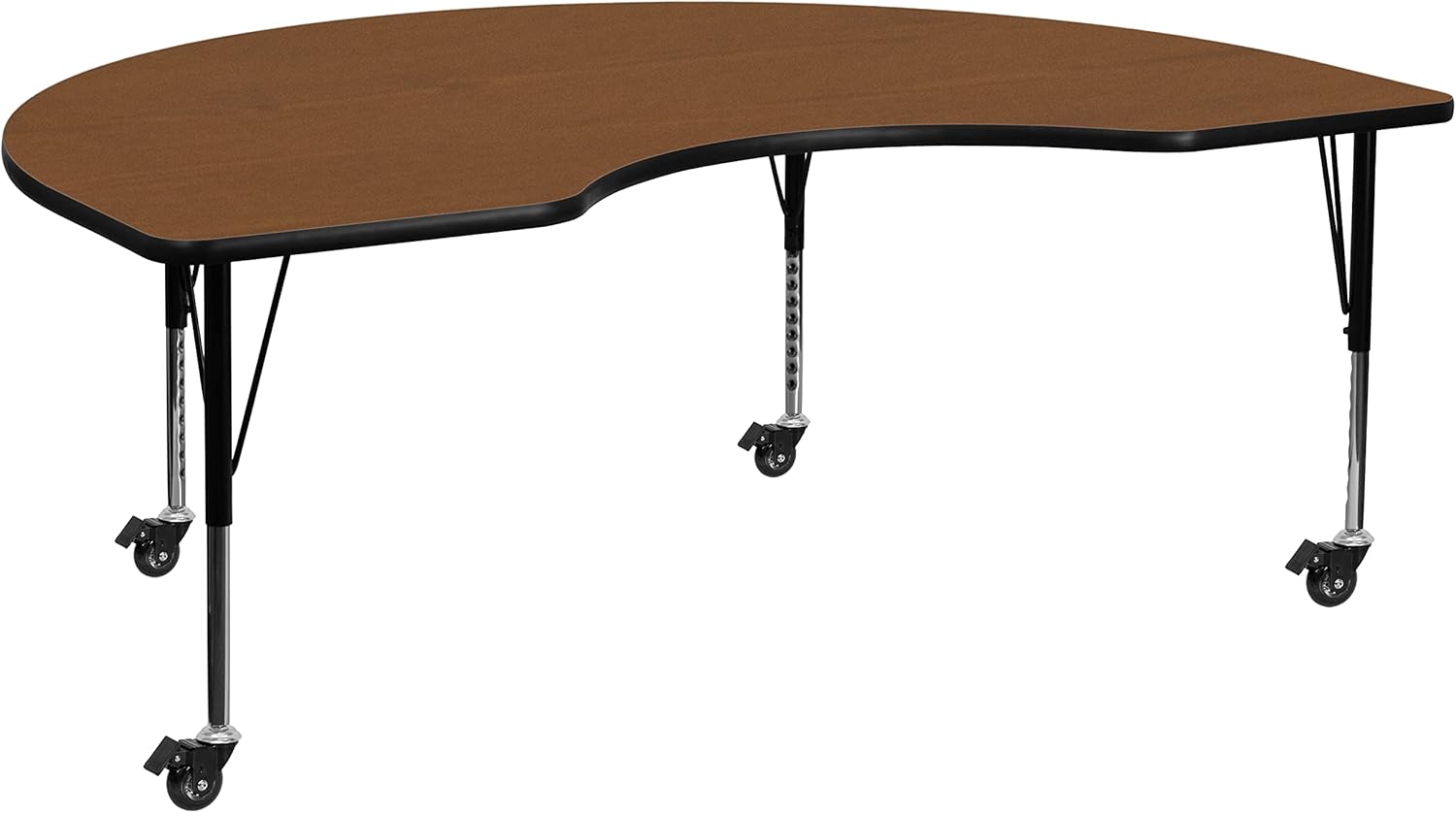 Gray Laminate Adjustable Oval Activity Table with Steel Legs