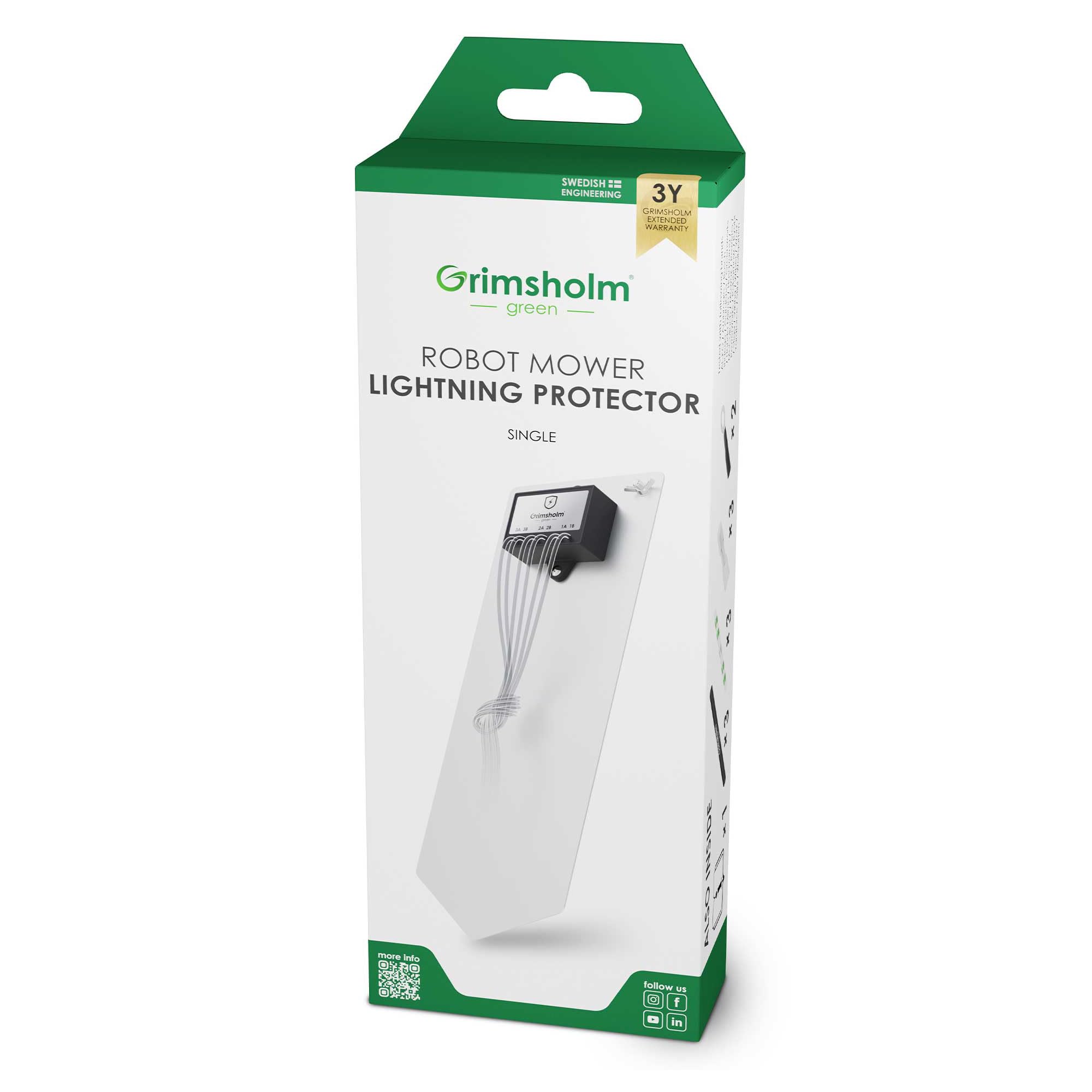 Protector contra rayos para cable de señal de robot cortacésped