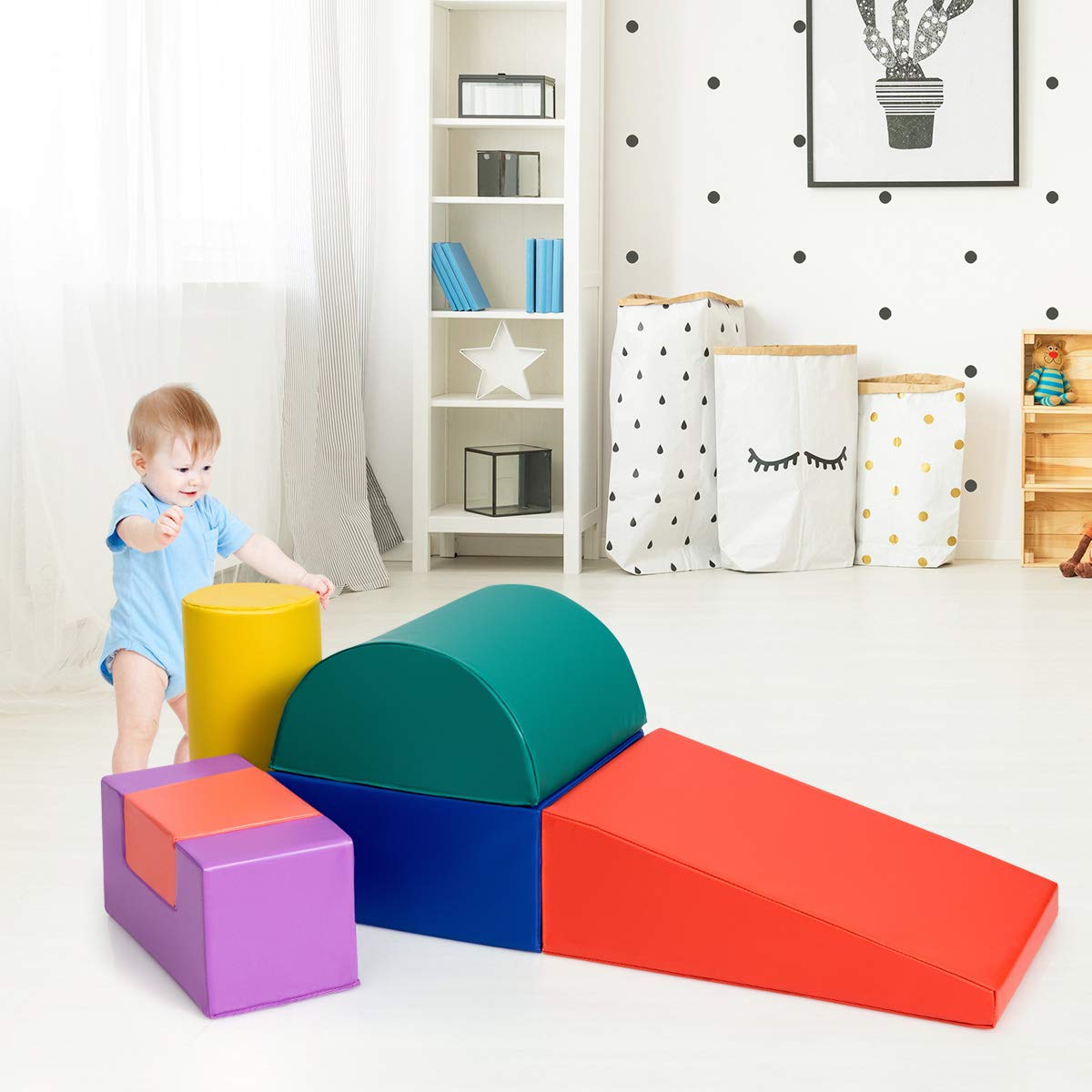Blocs De Construction En Mousse DREAMADE – 6 Pièces Formes Et Couleurs Variées – éveil Et Motricité