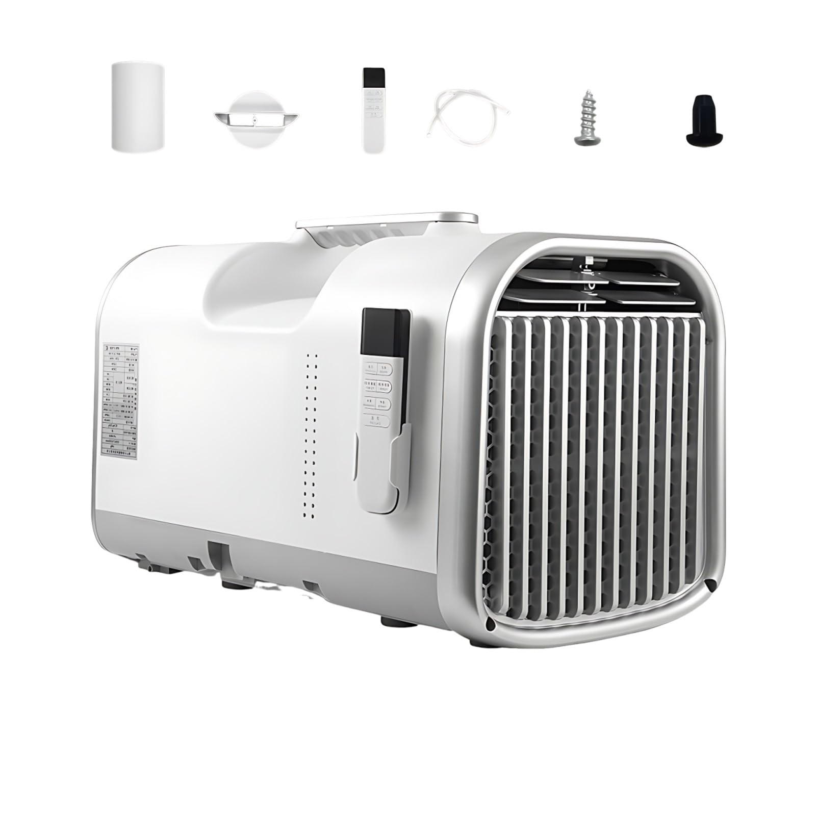 Aire Acondicionado Portátil 5100 BTU, Unidad de Climatización Compacta de Doble Tubo con Refrigeración por Compresor, Mini Enfriador Local para Tienda, Van