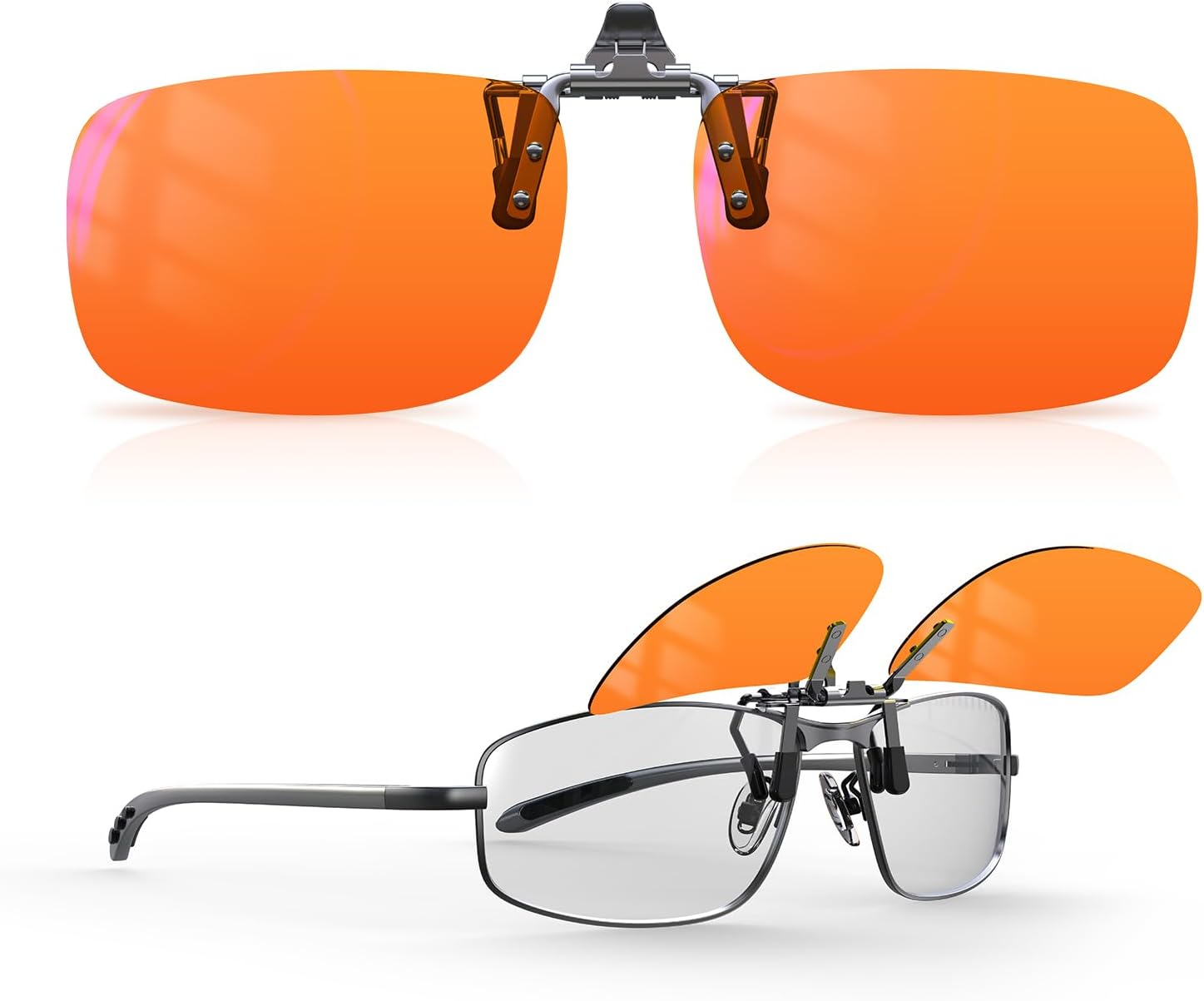 Goiteia Orange Blue Light Blocking Glasses Clip on for Migraine-Gaming Glasses for Eyes Strain/Light Sensitive-Help to Sleep