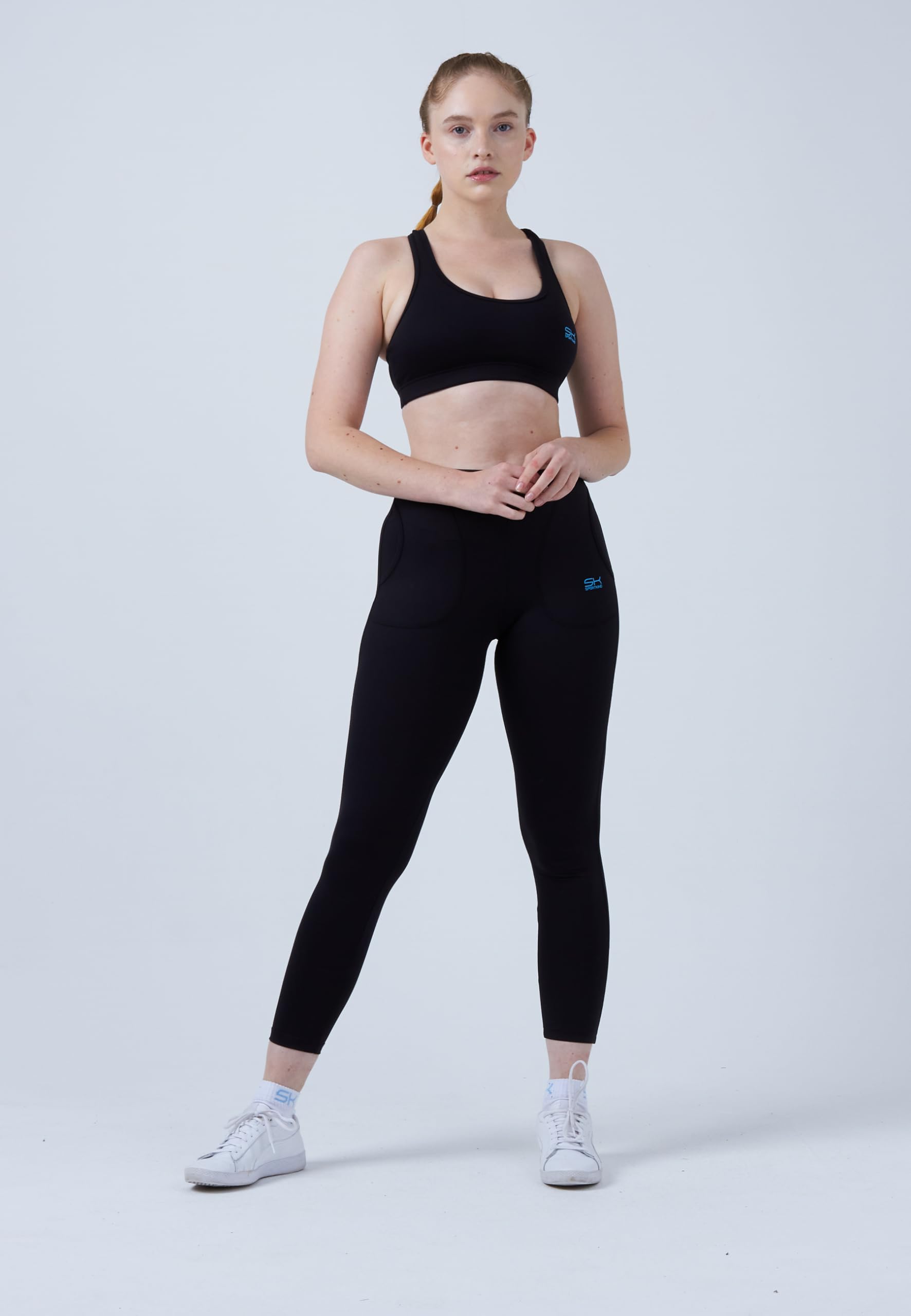 Sportkind Mädchen & Damen Tennis, Padel, Running Tights, Sport 7/8 Lange Leggings mit Taschen, Mid Waist, Blickdicht, atmungsaktiv