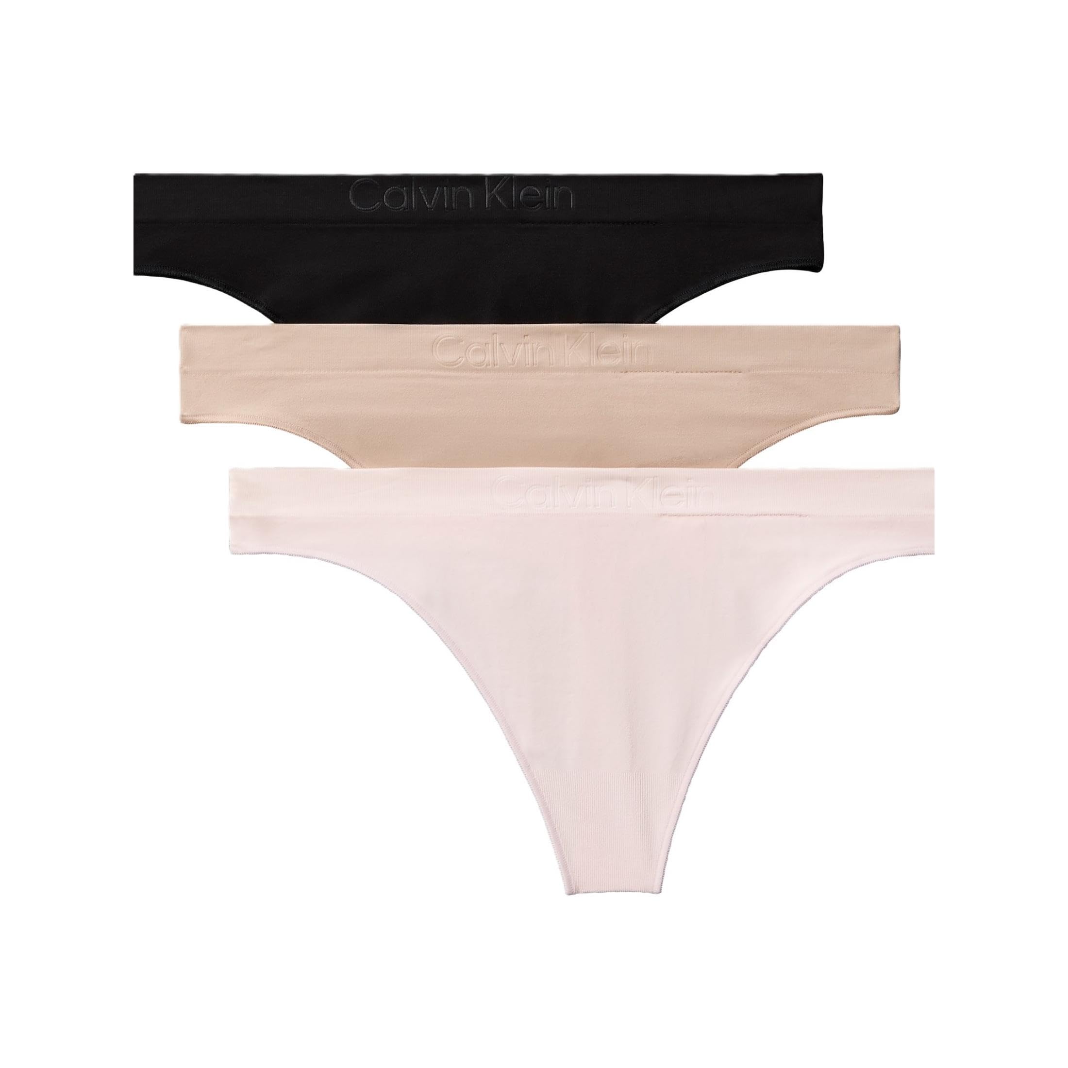 Calvin Klein Womens Bonded Flex Seamless 3-pack Mid Rise Thong