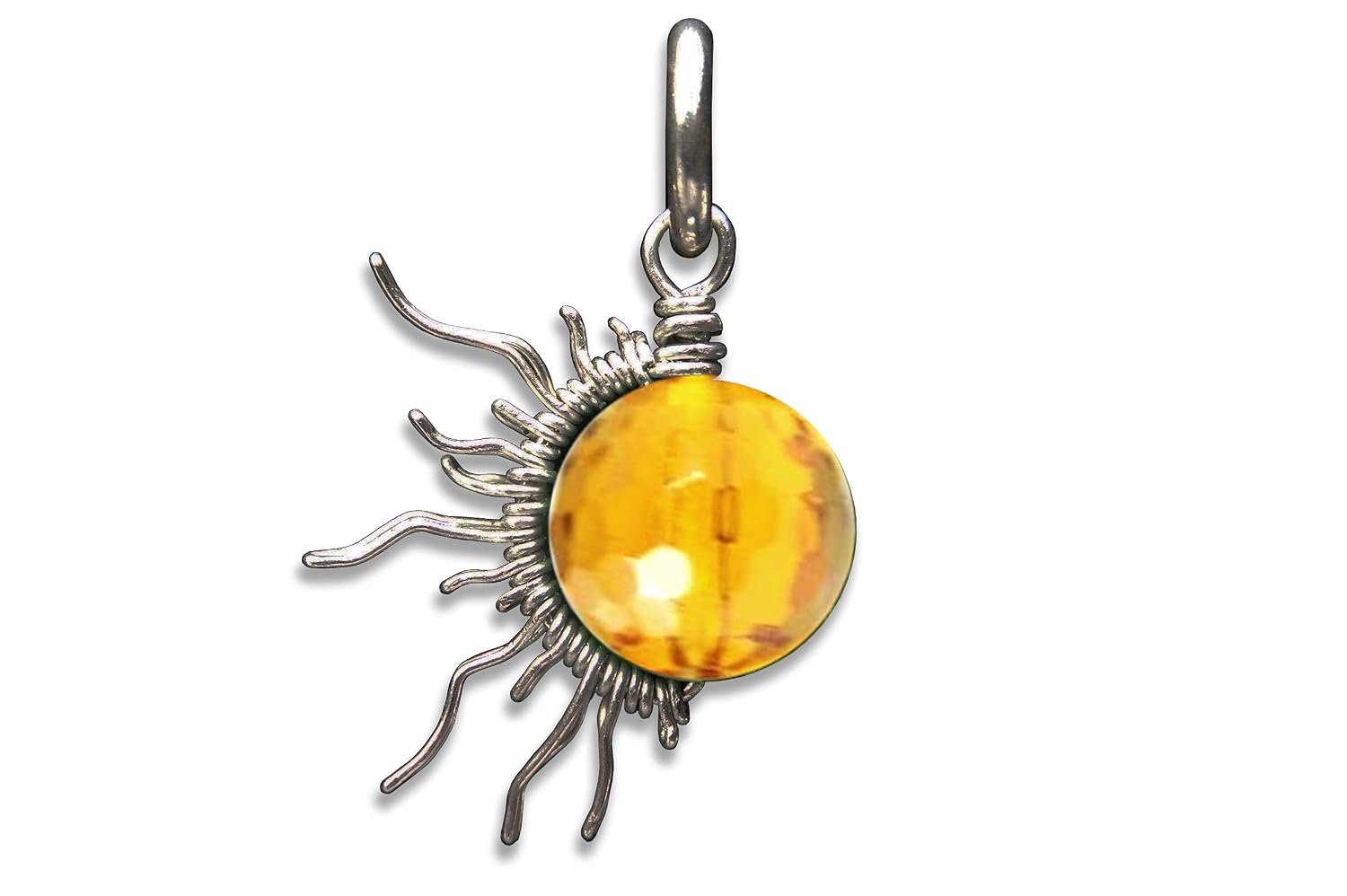 Sun Wire Wrapped Pendant- Niobium 