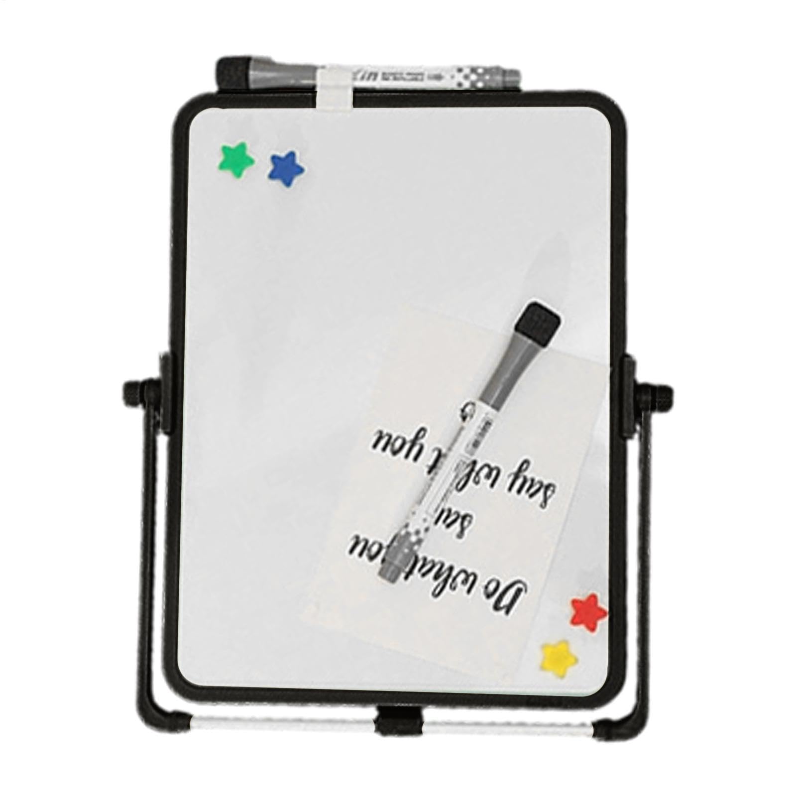 Magnetic Dry Erase Board | Double Sided Memo Board with Stand | Desk Whiteboard with Markers | for Kitchen Apartment College Home Classroom School
