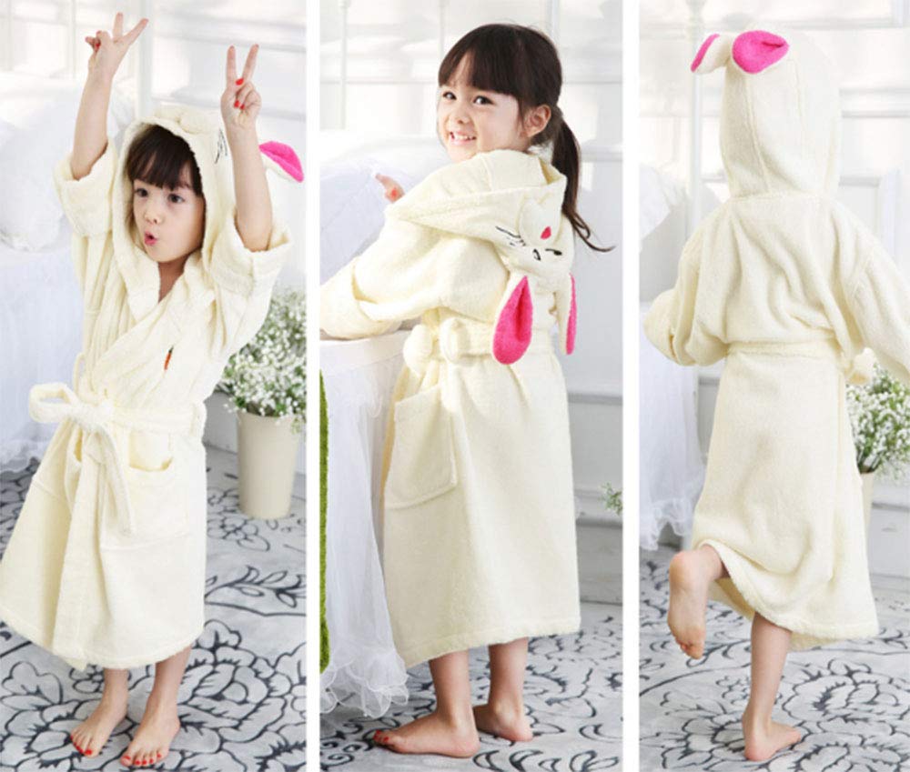 Bathrobe Albornoz infantil de dibujos animados, toallitas absorbentes con toallitas absorbentes de toalla de algodón 100% para niños y niñas