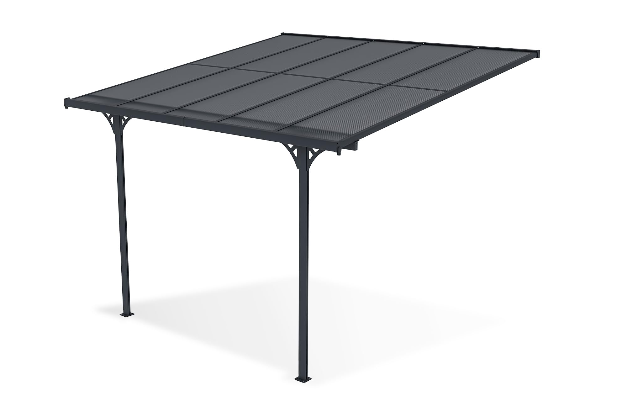 Cazeboo Carport/Pérgola Adosada 9m² KLEO 3x3m Aluminio Gris