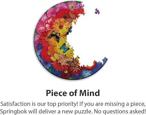 Miniatura 6 de Springbok Rompecabezas redondo de 500 piezas con flores coloridas, fabricado en Estados Unidos