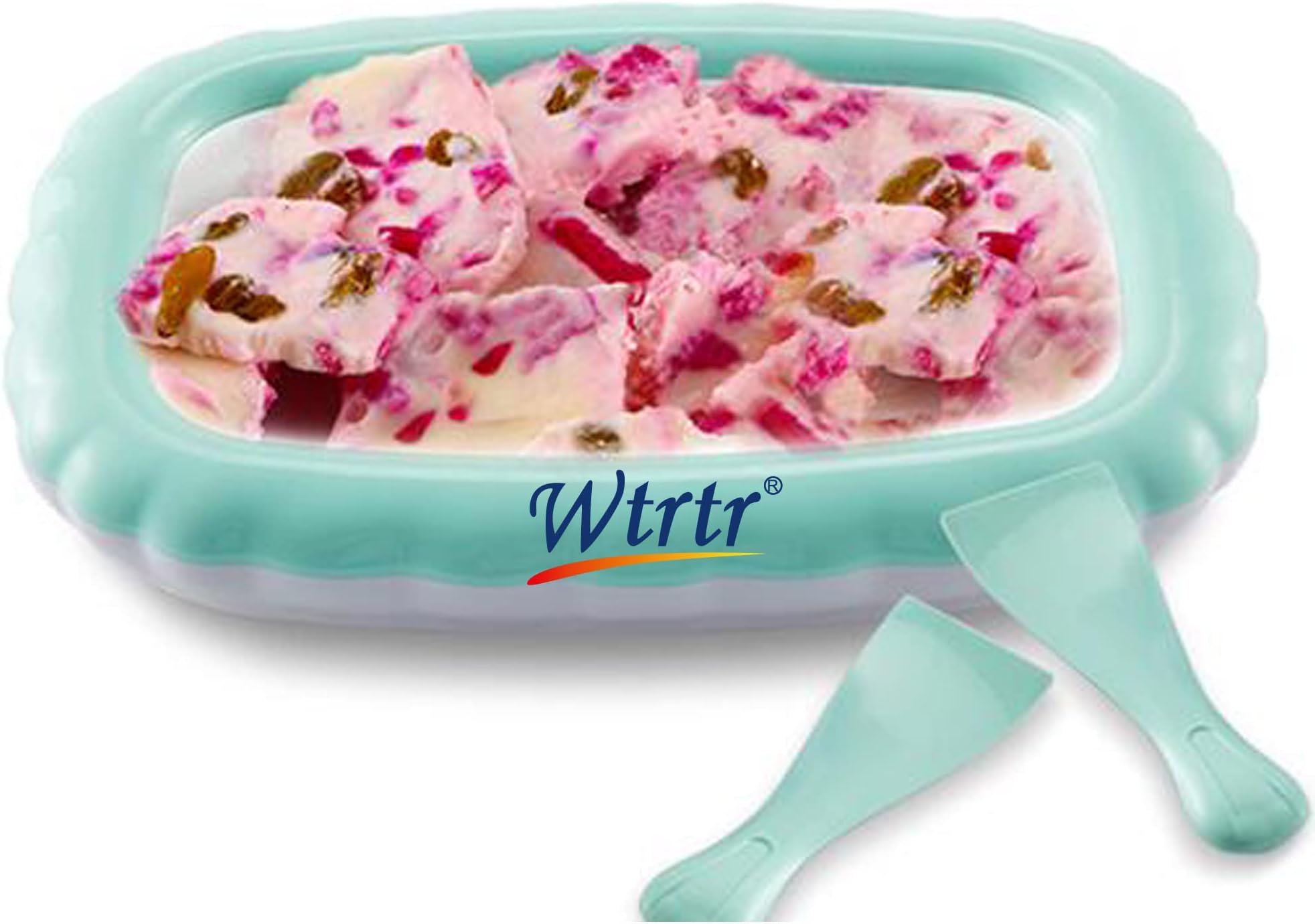 Ice Cream Roller Maker，Ice Cream Roll Dessert at Home，Ice Plate Ice Cream Roller Plate Anti-Griddle Pan with 2 Spatulas Easy Homemade Rolled Ice Cream, Frozen Treat Maker (Pink)