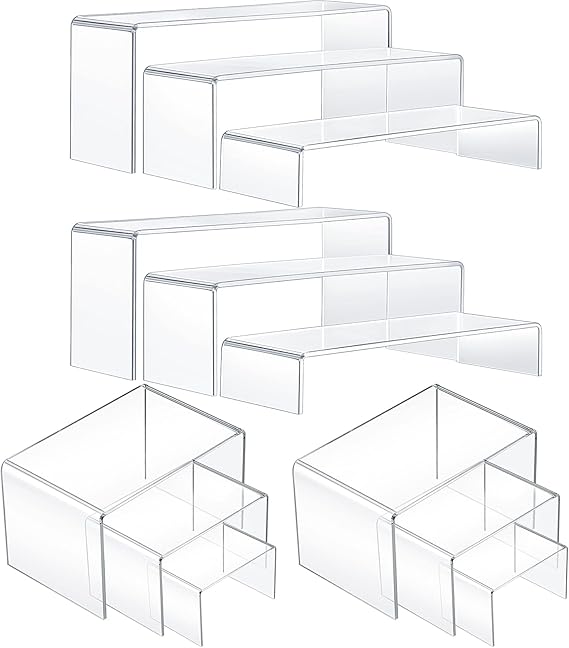4 Set Acrylic Display Risers Medium and Large Display Stand
