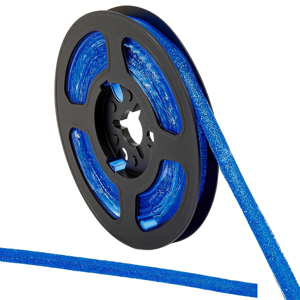 GORGECRAFT 3Ms Glitter Caulk Tape Self Adhesive Molding Trim Strips Peel and Stick 8mm Decorative Caulking Gap Sealant Edging Border for Stove Sink Toilet Bathtub Wall Edge Cabinet Medium Blue