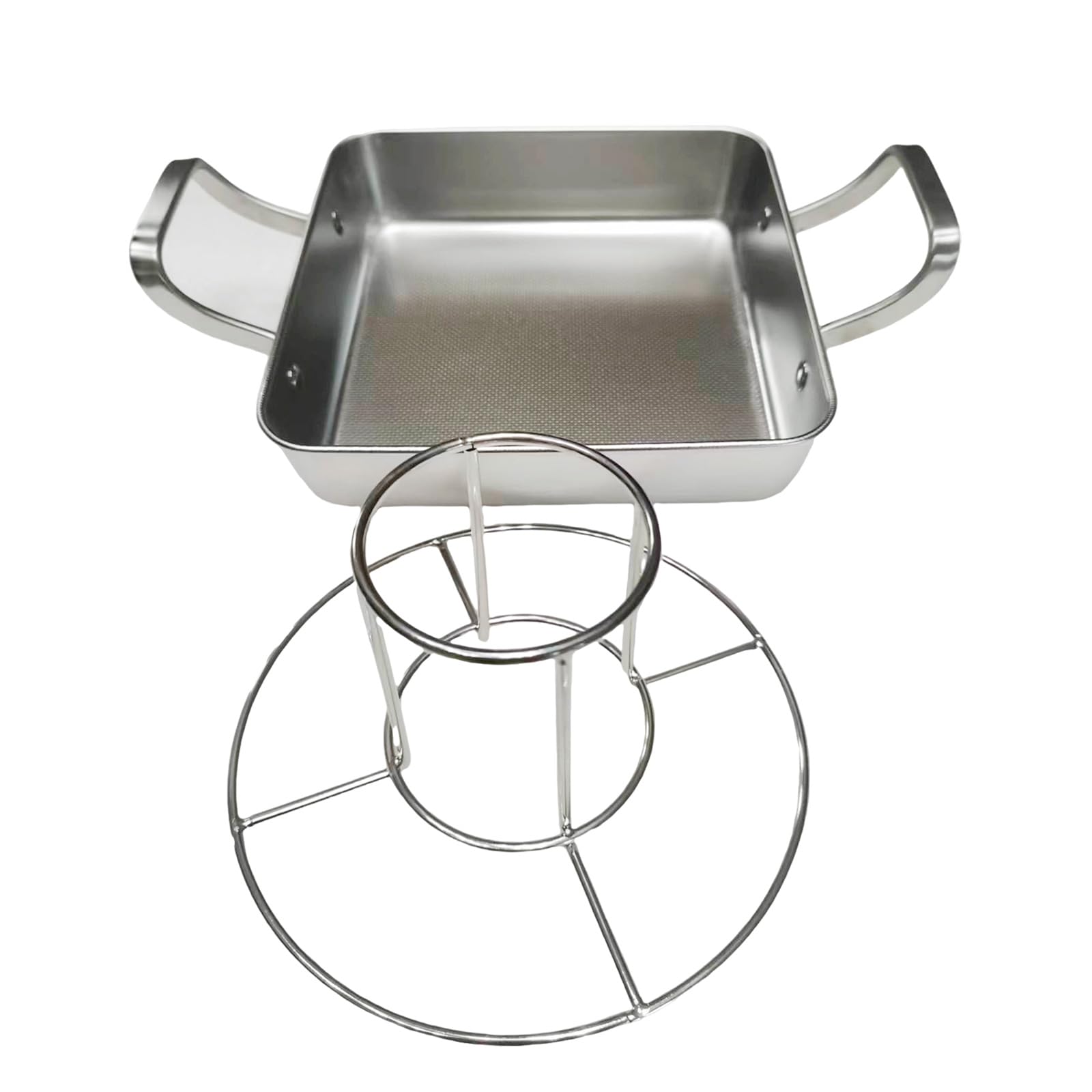Buxuaaaa Multipurpose Stainless Steel Roaster Pan for Oven Baking BBQ Grilling Camping Versatiles Cooks Various Food Perfectly Roaster Lasagna Pan