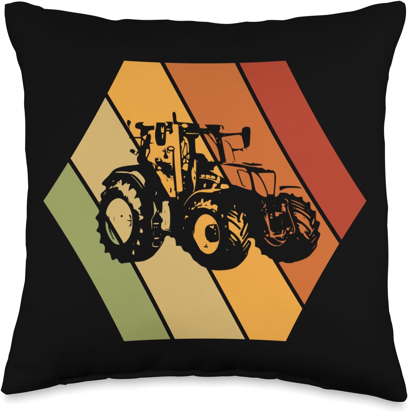 Farmer Farming Tractor Cultivator Throw Pillow, 16x16, Multicolor