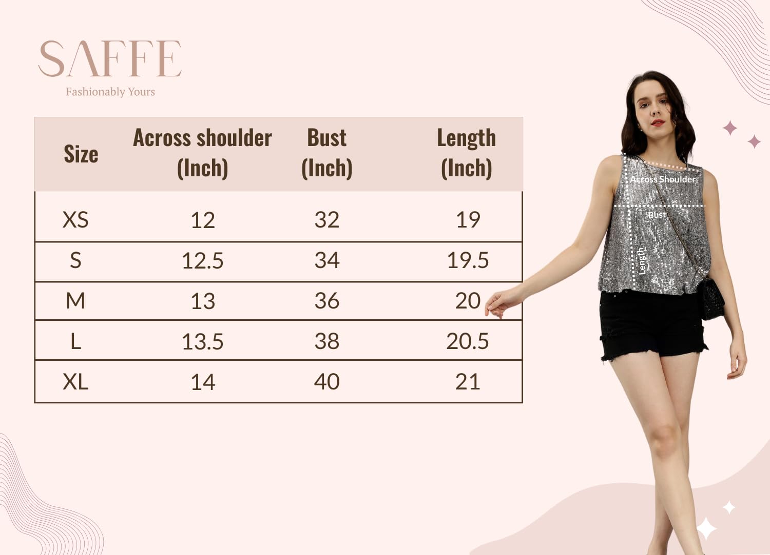 SAFFE Women's Casual Dazzling Round Neck Embellished Sleeveless All Over Sequin Vest Tank Top|Evening, Cocktail, Pub, Concert, Dance, Bachelor Party (Grey_M) 1