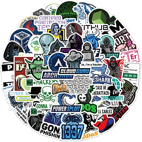 50pcs Cool Hacker Stickers for Computer, Software Developer Stickers for Laptop, Coding Programming Stickers for Water Bottles Keyboard Phone Scrapbook Bicycle Motorcycle
