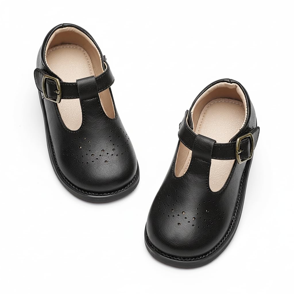 GINFIVE Toddler Girls Mary Jane School Oxford Dress Flat Shoes for Wedding