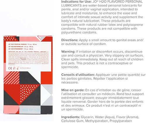 Miniatura 8 de JO H2O - Lubricante personal comestible a base de agua para sexo oral y parejas, sin azúcar, 2 onzas líquidas
