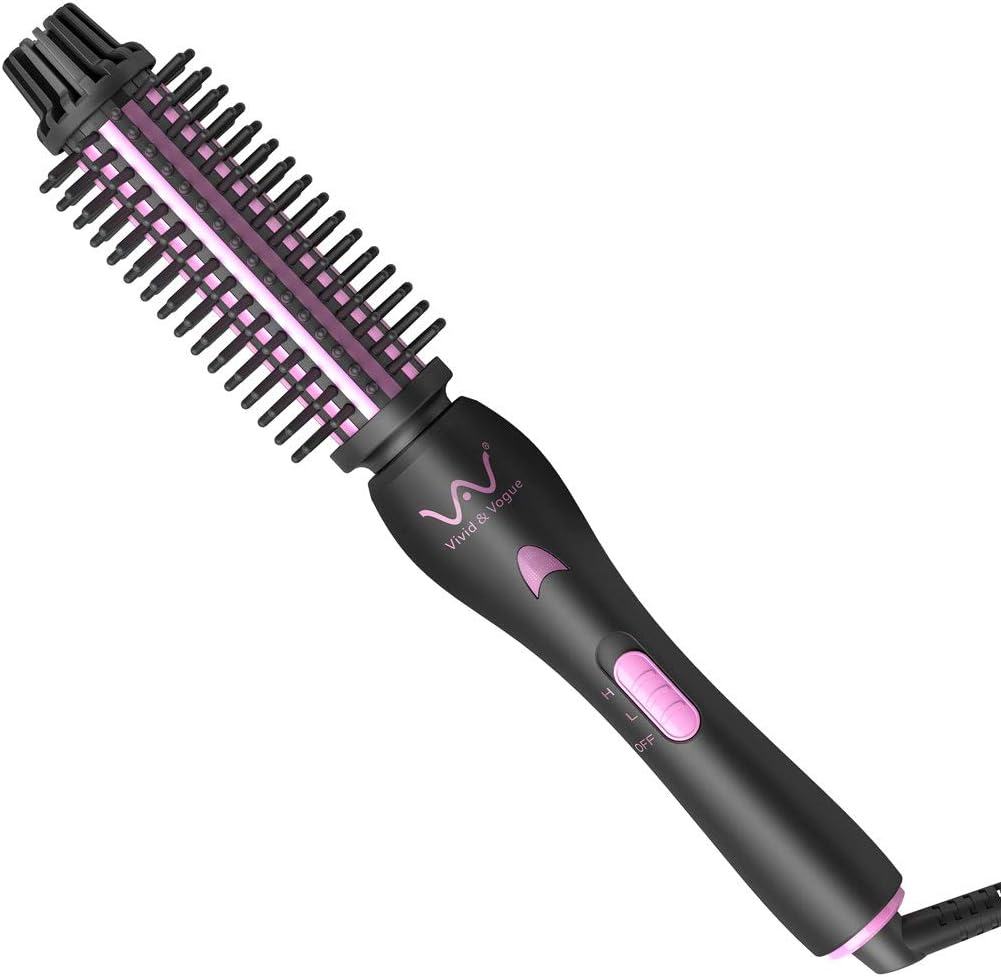 VAV Curling Iron, Ceramic Negative Ionic Curling Wand, Professional Dual Voltage Instant Heat Up Hair Curler, Anti-Scald Curling Brush with Two Heat Settings