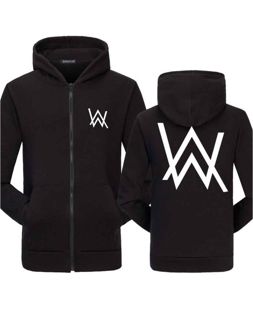 Men's Alan Walker Zipper Hoodie (Asian Size M/US Size S, BLACK-2)