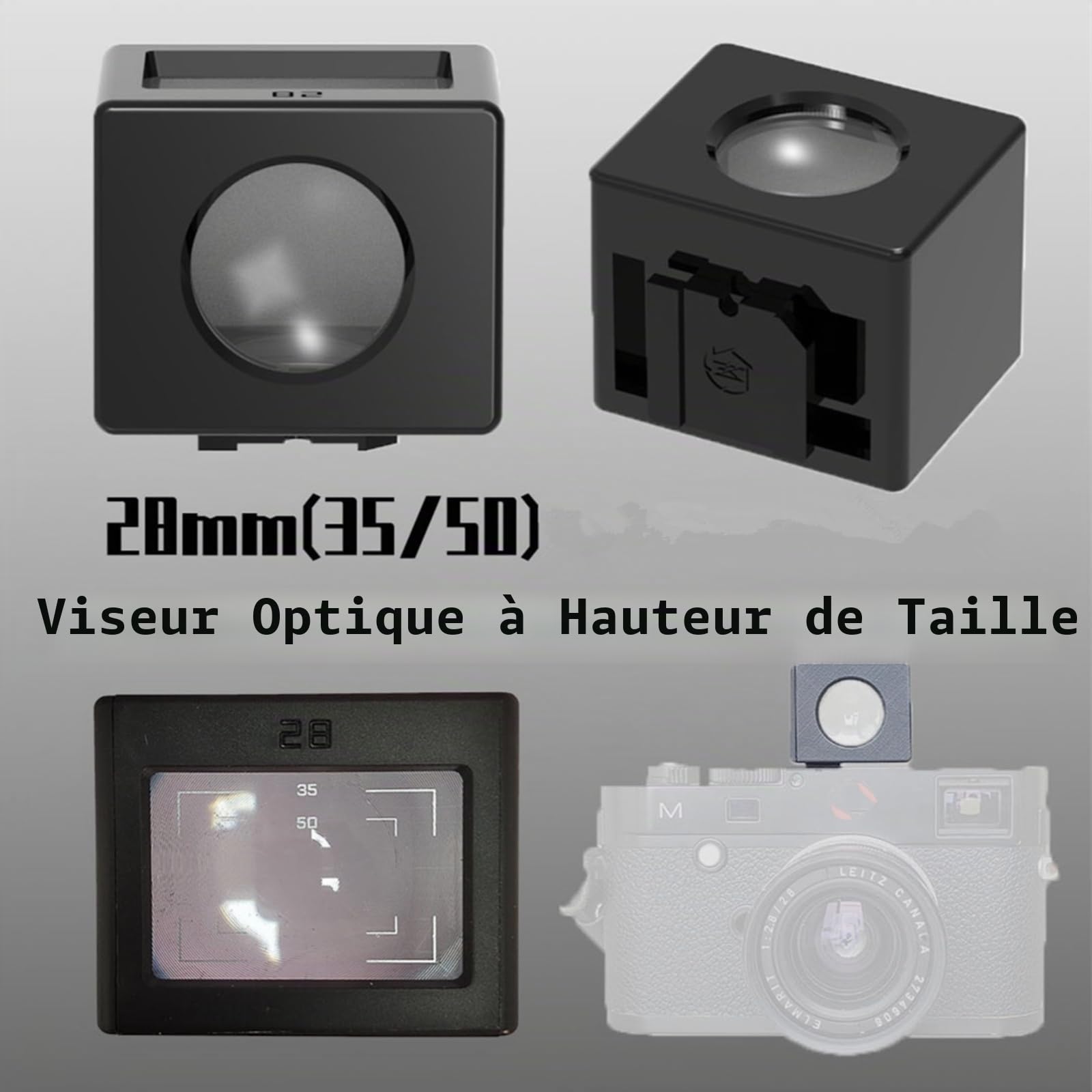 Viseur de niveau de taille pour appareil photo, viseur optique externe 28 mm (cadre 35/50)