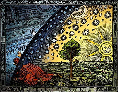 Camille Flammarion Medieval Cosmology Flat Earth Engraving Art Print #TOP14