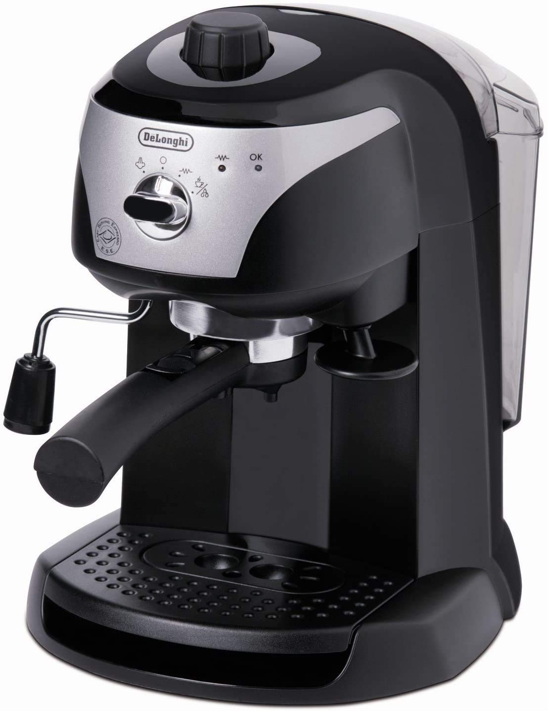 De’Longhi EC221.B Ecam Ekspres do Kawy, Stal Nierdzewna, 1100 W, 1 L, Czarny/Srebrny