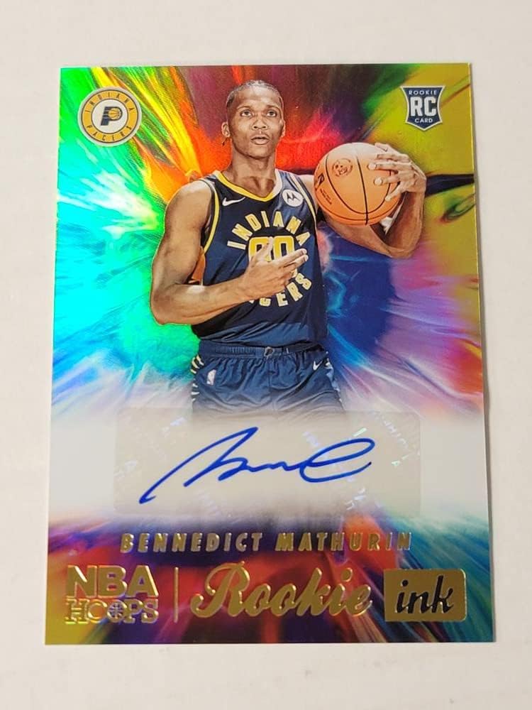 Basketball Trading Card NBA 2022-23 Panini NBA Hoops Rookie Ink #6 Bennedict Mathurin NM Near Mint Auto Pacers