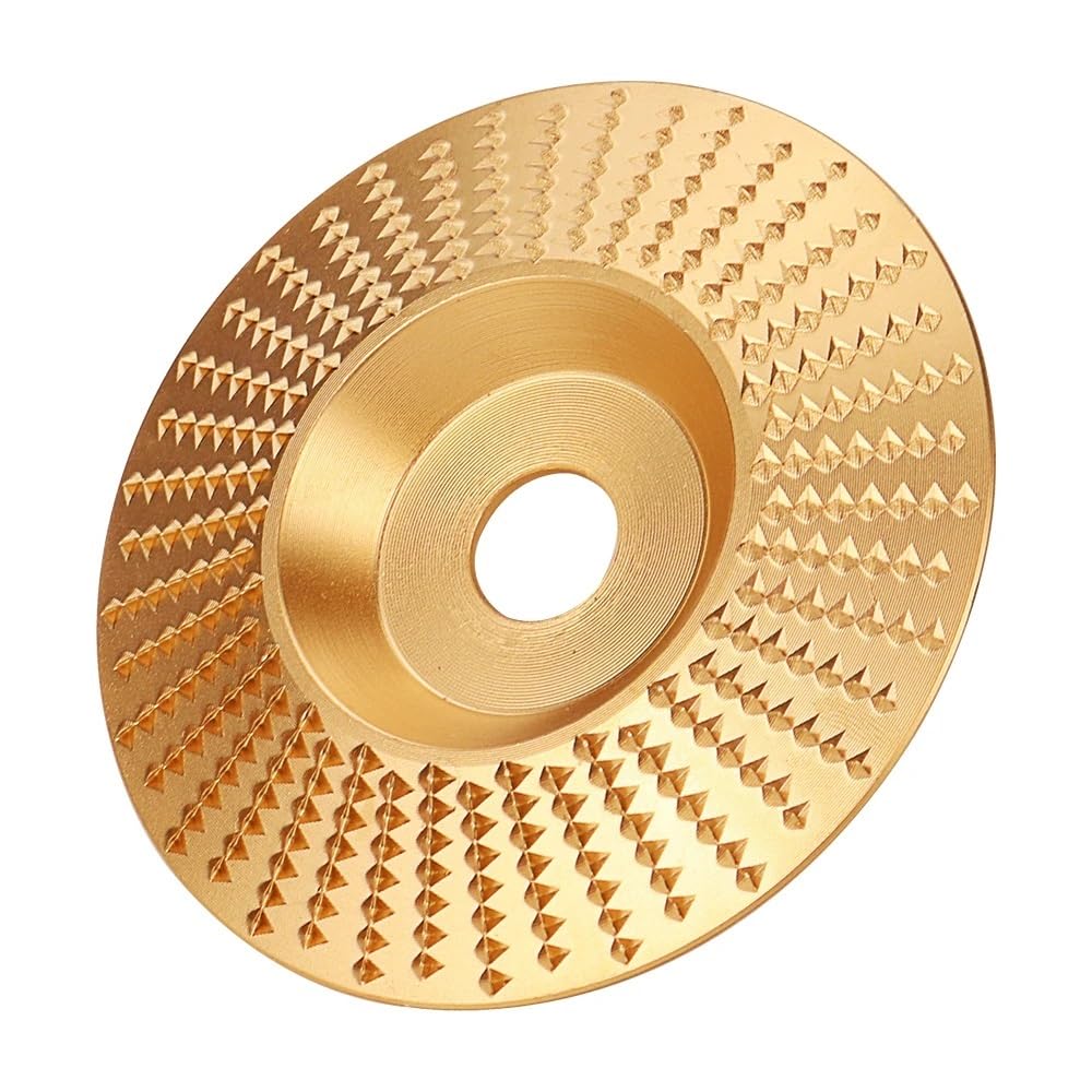 Golden Wood Carving Disc Set for 4" Angle Grinder Wood Shaping Wheel Grinding Shaping Disc for Wood Cutting(100mm Flat)