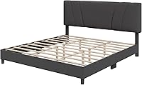 Vista 92 de Novilla Base de cama de plataforma tamaño Queen con cabecera ajustable tapizada, marco de cama Queen, no necesita somier, sin ruido, fácil montaje