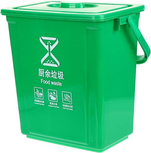 STOBAZA Contenedor de basura para mostrador de basura, pequeño contenedor de compostaje para interiores, cubo de compostaje para cocina, papelera de