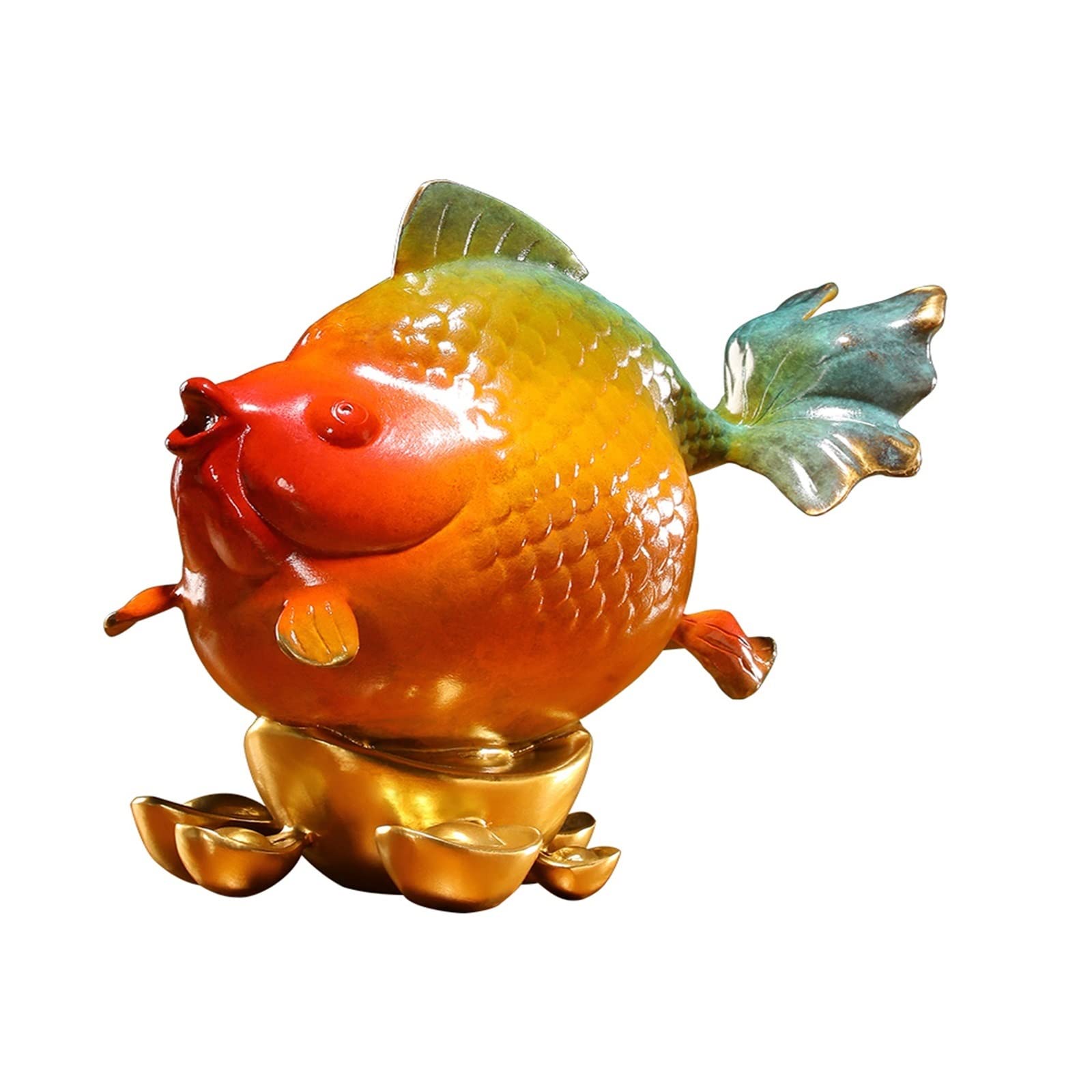 hongchenke34 Copper statue All Copper Fish Entrance Ornament Living Room Rich and Prosperous Crafts Office Like Water Decorations