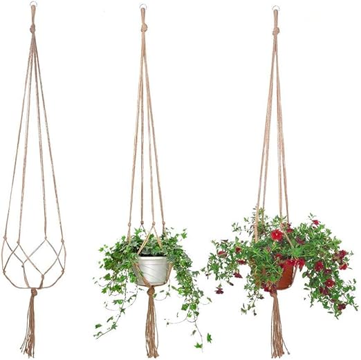 Amazon Bestgle 3ピース鉢プラントハンガー 吊り鉢 鉢植え用 植物ハンガーネット テラコッタ鉢 アイスプラント種 鉢吊るす マクラメ 麻縄 植木鉢 観葉植物 土 鉢 Amazon Bestgle 3ピース鉢プラントハンガー 吊り鉢 鉢植え用 植物ハンガーネット テラコッタ鉢 アイスプラント種 鉢吊るす マクラメ 麻縄 植木鉢 観葉植物 土 鉢